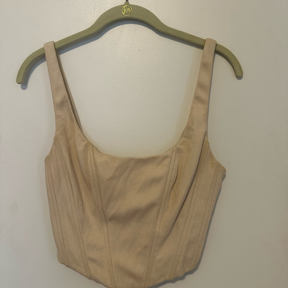 Elegant Tan Women's Corset Top